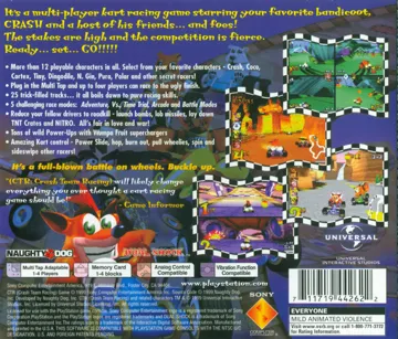 CTR - Crash Team Racing (US) box cover back